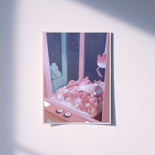 Art Print - Teddy Bear Claw Machine